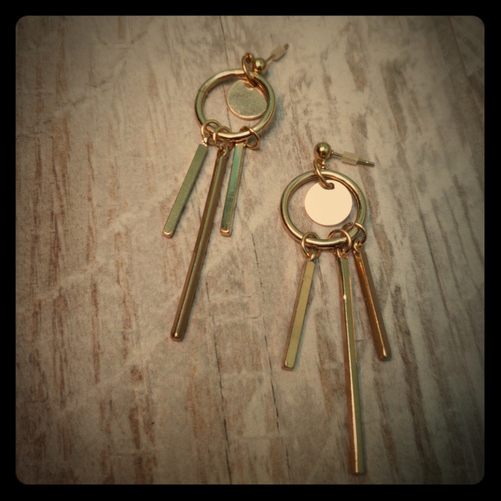 Gold windchime earrings